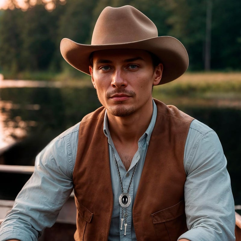 ElevateTech Bolo Tie for Men Round Shape Western Cowboy Bola Bolero Tie Supplies Necklace Accessories Western Jewelry - Image 4